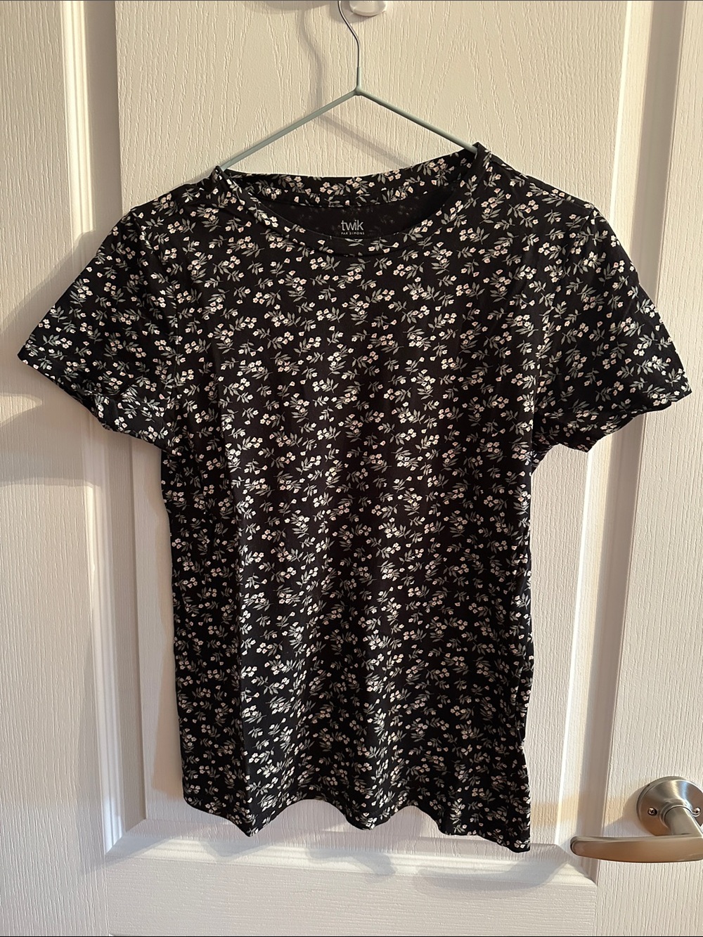 Twik black floral print cotton t-shirt